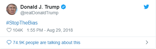 Donald Trump Tweet: Stop the Bias